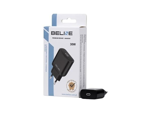 Beline 30W GaN nettlader USB-C PD 3.0 uten kabel, svart