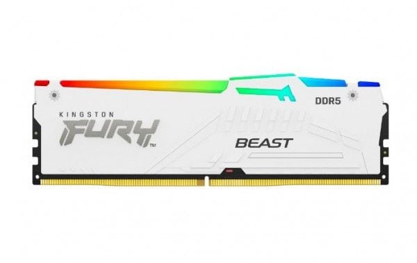 Kingston FURY Beast RGB - DDR5 - sett - 64 GB: 2 x 32 GB - DIMM 288-pin - 5600 MT/s / PC5-44800 - CL40 - 1.25 V - ikke-bufret - on-die ECC - hvit