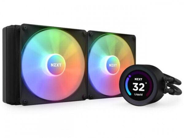NZXT Kraken Elite 280 RGB - Væskekjølesystem for prosessor - med LCD-skjerm - (for: LGA115x Socket, LGA1200, LGA1700, AM4, AM5, sTRX4, TR4) - kobbe...