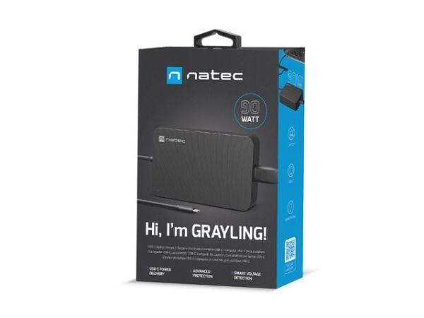 NATEC Grayling, Bärbar dator, inomhus, 110 - 240 V, 50 - 60 hz, 90 W, 5 - 20 V