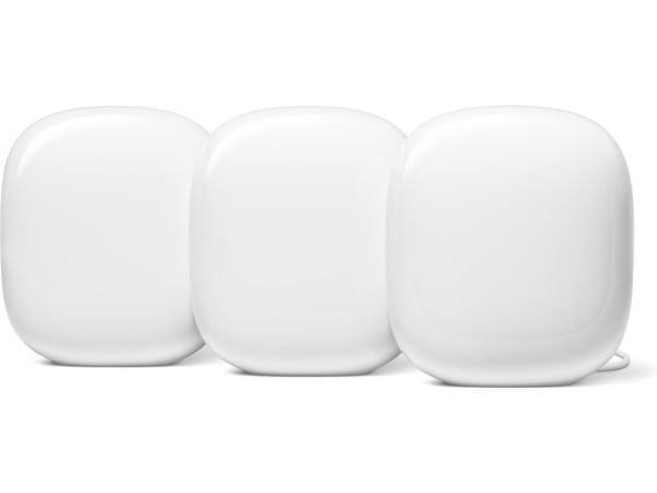 Google Nest Wifi Pro - Wi-Fi-system - (3 rutere) - inntil 360 kvm - maske 1GbE - Wi-Fi 6E - Multibånd