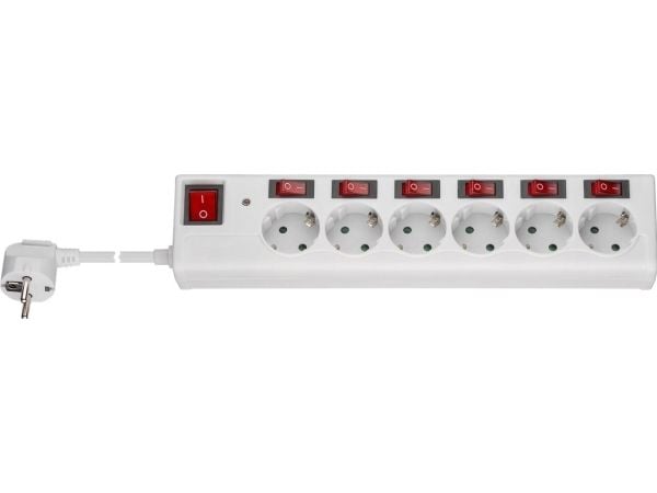Goobay 72568, 6 AC-utganger, CEE, Type F, 230 V, 50 Hz, 16 A, 3500 W