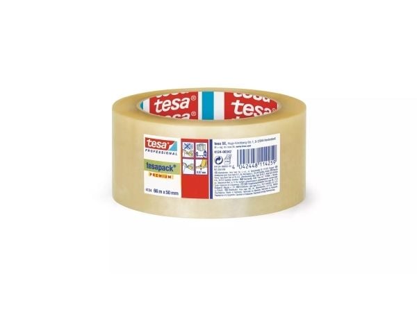 Tesapack Premium 4124 - Pakketape - 50 mm x 66 m - PVC - transparent