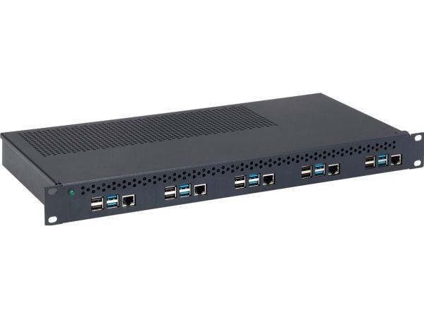 Rackmount.IT PI-RACK RM-PI-T1 - Rackmount-paketti - virtalähteellä - RAL 9004, musta - 1U - 19"