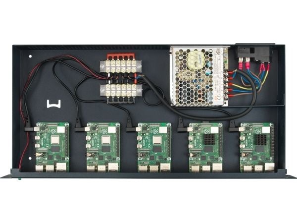 Rackmount.IT PI-RACK RM-PI-T1 - Rackmount-paketti - virtalähteellä - RAL 9004, musta - 1U - 19"