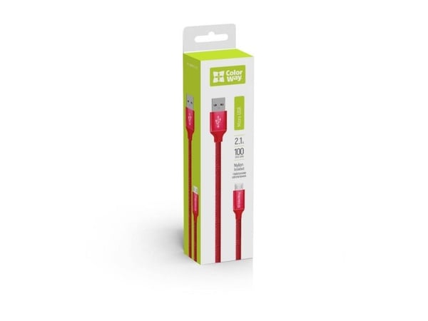 ColorWay USB-A - microUSB-kabel 1 m rød (CW-CBUM002-RD)