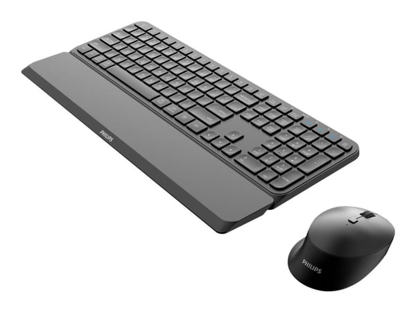 Philips 6000 series SPT6607B - Tastatur- og mussett - trådløs - 2.4 GHz, Bluetooth 3.0, Bluetooth 5.0 - QWERTY - svart