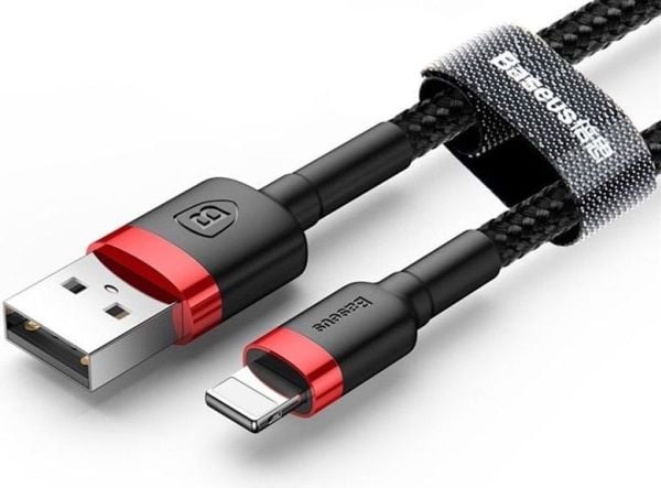 Baseus Cafule, 1 m, Lightning, USB A, Uros, Uros, Musta, Punainen