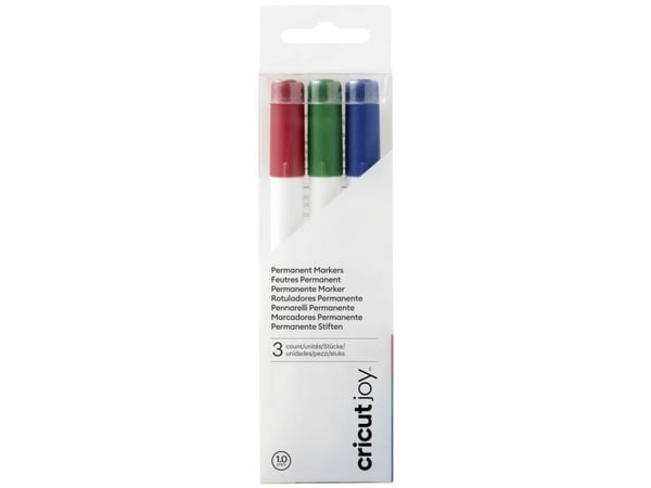 Cricut Joy Permanent Marker 3-Pack 1.0 kynäsarja Sininen, punainen, vihreä