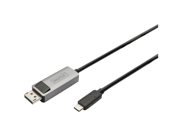 Digitus DB-300334-020-S, 2 m, USB Type-C, DisplayPort, Uros, Uros, Suora