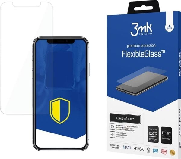 3MK FlexibleGlass™, Apple, iPhone 11 Pro, iPhone XS, iPhone X, Naarmuuntumisenkestävä, Pölynkestävä, Läpinäkyvä, 1 kpl