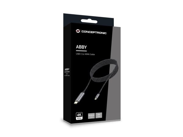 Conceptronic ABBY10G, 2 m, USB Type-C, HDMI, Hankjønn, Hankjønn, Rett