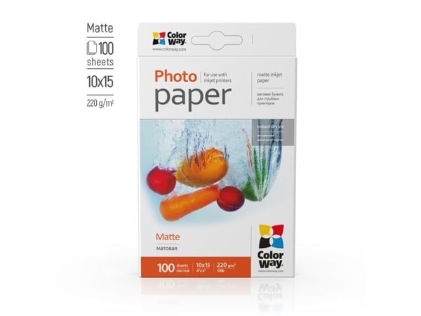 Colorway PM2201004R, Mätt, 220 g/m ^, 10x15 cm, Broschyr, Kalender, Cards and gift wraps, Daily use, Office printing, Foto, Photo collage, Photo......