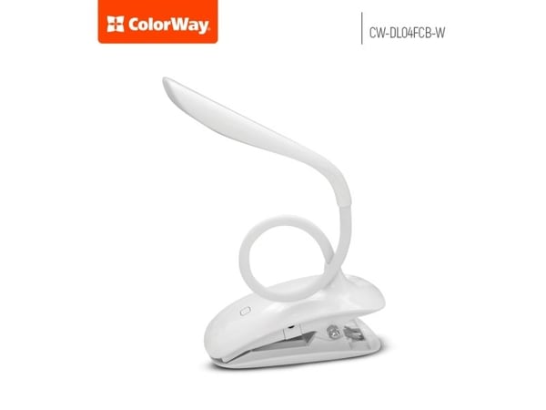 ColorWay - Bordlampe - LED - klemmemonterbar - 1.5 W - hvitt lys - 5500-6000 K - hvit