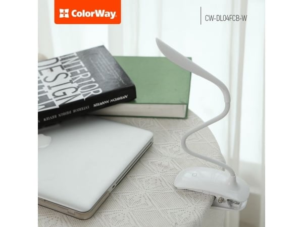 ColorWay - Bordlampe - LED - klemmemonterbar - 1.5 W - hvitt lys - 5500-6000 K - hvit