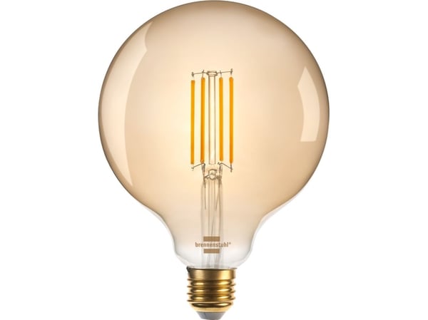 Brennenstuhl - LED-filamentlyspære - form: globus - E27 - 4.9 W - klasse F - varmt hvitt lys - 2200 K - gyllen