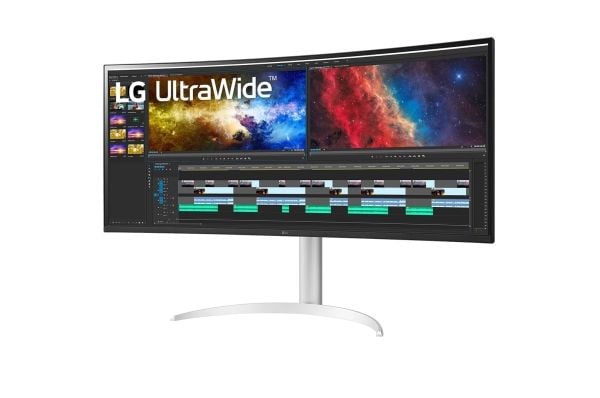 LG UltraWide 38BQ85C-W - LED-skjerm - kurvet - 38" - 3840 x 1600 UWQHD+ @ 75 Hz - IPS - 300 cd/m² - 1000:1 - HDR10 - 5 ms - 2xHDMI, DisplayPort, US...