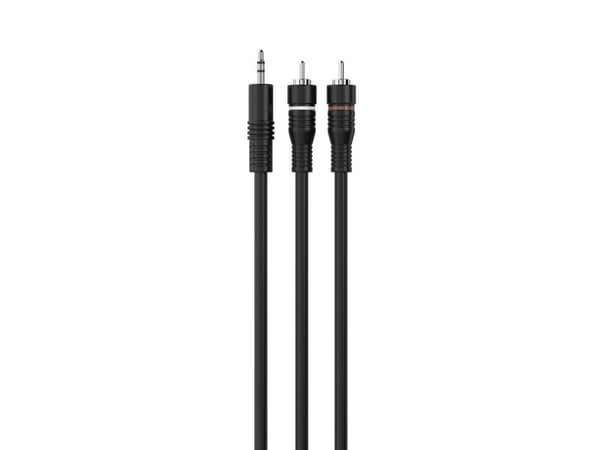 Sinox mini jack til phono kabel. 1,2m. Sort
