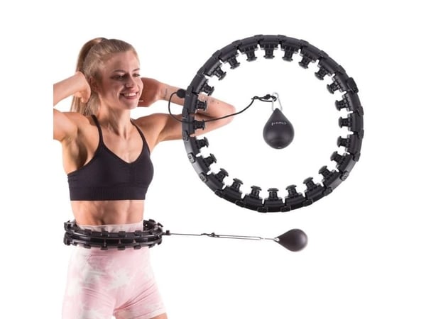 HMS hula hoop med knapper og vekter HHW01 svart