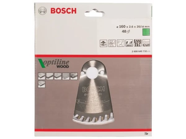 Bosch RUNDSAVKLINGE OPTILINE WOOD 160X20MM 48T 48T