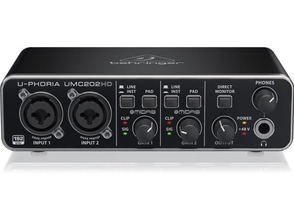 Behringer UMC202HD, Desktop, Sort, Metall, USB, -4 dBu, 24-bit/192kHz