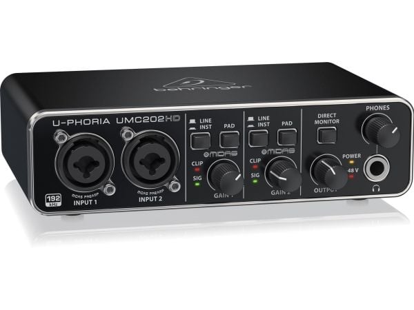 Behringer UMC202HD, Desktop, Sort, Metall, USB, -4 dBu, 24-bit/192kHz