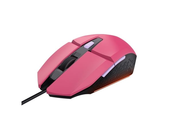 Trust Gaming GXT 109P Felox - Mus - med belysning, gaming - 6 knappar - kabelansluten - USB - powerful pink