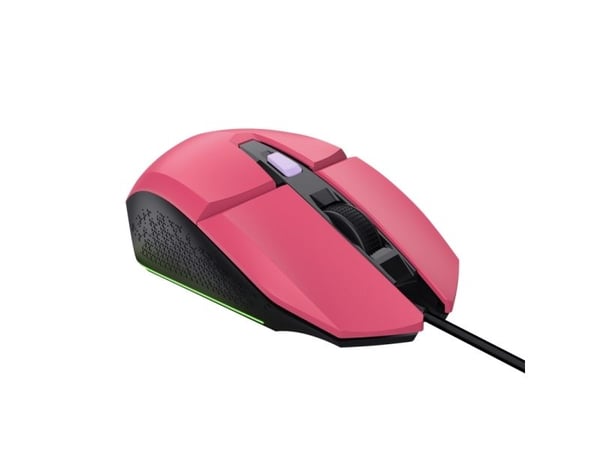 Trust Gaming GXT 109P Felox - Mus - med belysning, gaming - 6 knappar - kabelansluten - USB - powerful pink
