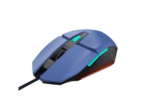 Trust GXT 109P Felox - Mus - illuminated, gaming - 6 knapper - kablet - USB - briljant blå