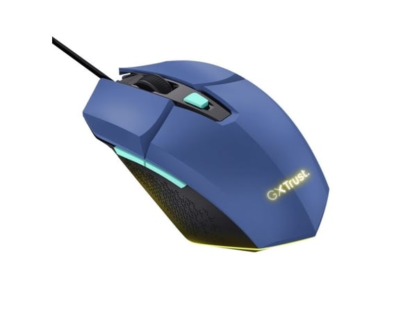 Trust GXT 109P Felox - Mus - illuminated, gaming - 6 knapper - kablet - USB - briljant blå