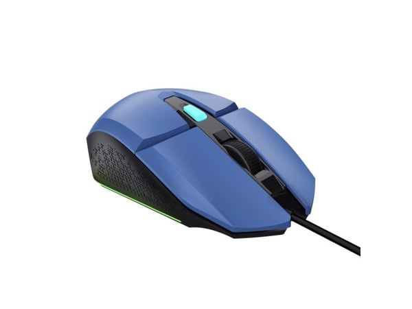 Trust GXT 109P Felox - Mus - illuminated, gaming - 6 knapper - kablet - USB - briljant blå