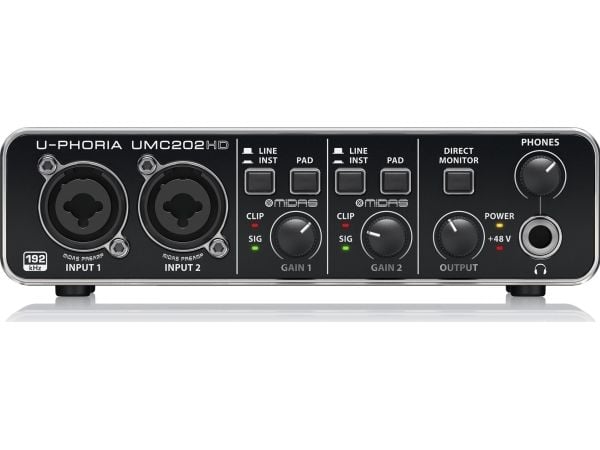 Behringer UMC202HD, Desktop, Sort, Metall, USB, -4 dBu, 24-bit/192kHz