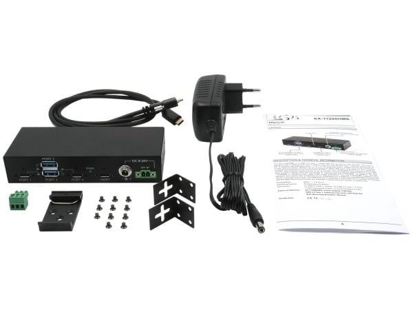 USB 3.2 HUB 4-porter Gen2 inkl. strømforsyning 2xC og 2xA tilkoblinger, USB3.1 kabel