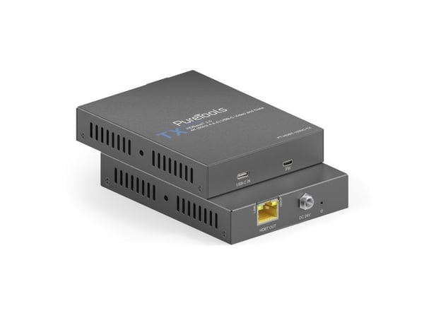 PureTools PT-HDBT-1020C-TX, AV-sender, 100 m, Koblet med ledninger (ikke trådløs), Sort, HDCP