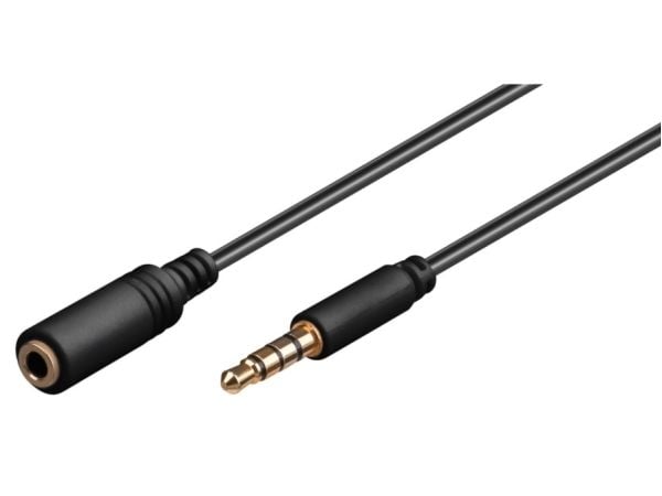 Goobay 1.5m 3.5mm, 3.5mm, Hankjønn, 3.5mm, Hunkjønn, 1,5 m, Sort