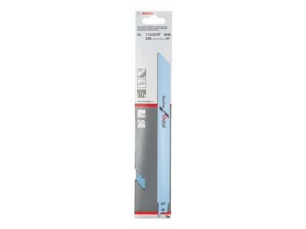 Bosch flexible for Metal S 1122 EF - Sagblad - for rør, blikk, profiles - lengde: 225 mm - bredde: 19 mm (en pakke 5)
