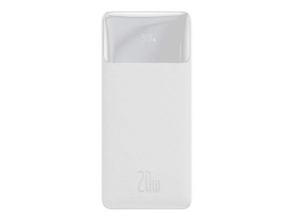 Baseus Bipow, 30000 mAh, litiumpolymer (LiPo), 3,7 V, Hvid
