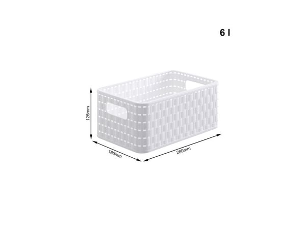 Rotho COUNTRY, 6 l, Rektangulær, Plast, Hvit, 280 mm, 185 mm