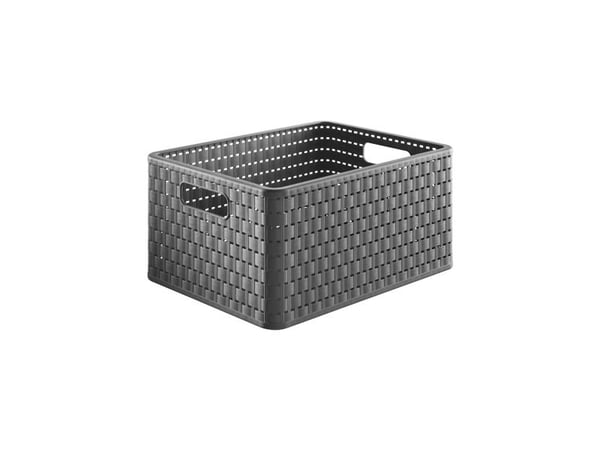 Rotho 1115308853WS, Lager kurv, Antrasitt, Rektangulær, Rattan (vifte), Monoton, Innendørs