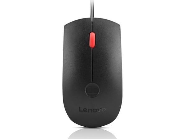 Lenovo - Mus - ergonomisk - optisk - 3 knapper - kablet - USB-A - svart - brun boks - CRU