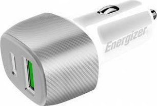 Energizer Ultimate billaddare USB-C & USB-A 38 W PD + QC3.0 (vit/silver)