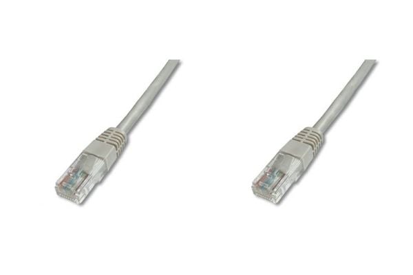 DIGITUS Professional - Koblingskabel - RJ-45 (hann) til RJ-45 (hann) - UTP - CAT 6e - halogenfri, formstøpt, uten hindringer - grå