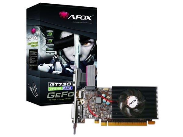 AFOX AF730-1024D3L7-V1, GeForce GT 730, 1 GB, GDDR5, 128 bit, 2560 x 1600 piksler, PCI Express 2.0