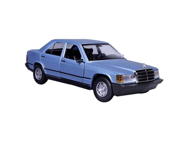 Bburago Mercedes 190E 1987, blå 1:24 modellbil (18-21103B)