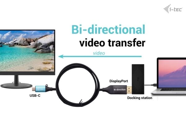 i-Tec - Adapterkabel - USB-C (hann) til DisplayPort (hann) - USB4 / Thunderbolt 3 / Thunderbolt 4 - 1.5 m - 8K 30Hz støtte