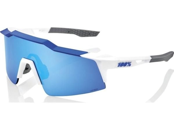 100% SPEEDCRAFT SL sportbriller matt hvit/metallblå HiPER Blue, flerlag speilglass