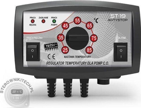 Tech styreenhet ST-19 for CO-pumpe, antistopp, sort