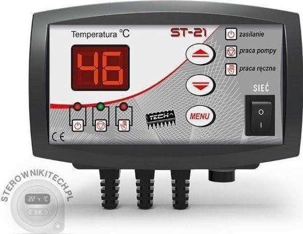 Tech Controller ST-21 keskuslämmityspumpulle musta