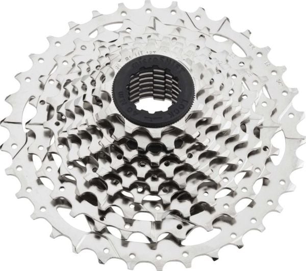 Microshift kassett MICROSHIFT R9/MARVO 9-delt, stål, kompatibel med Shimano, nikkel