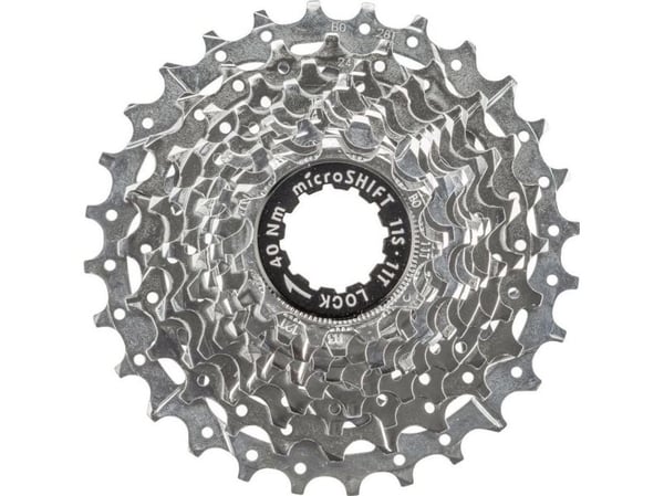 Microshift MICROSHIFT CENTOS 11-trinns kassett, stål, Shimano-kompatibel, 11-12-13-14-15-16-17-19-21-23-25, Krom, (NY)